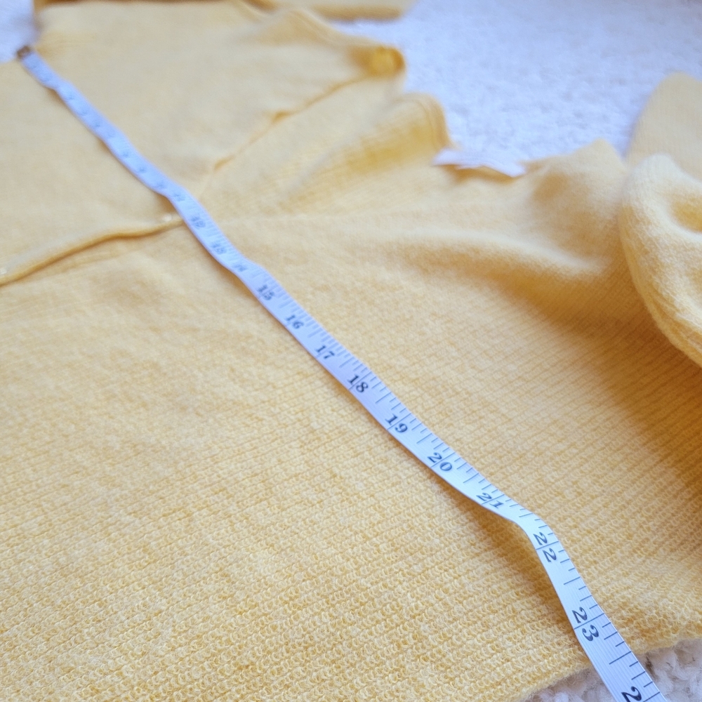 Sezane Pale Yellow V-Neck Button Cardigan - Picture 5 of 9